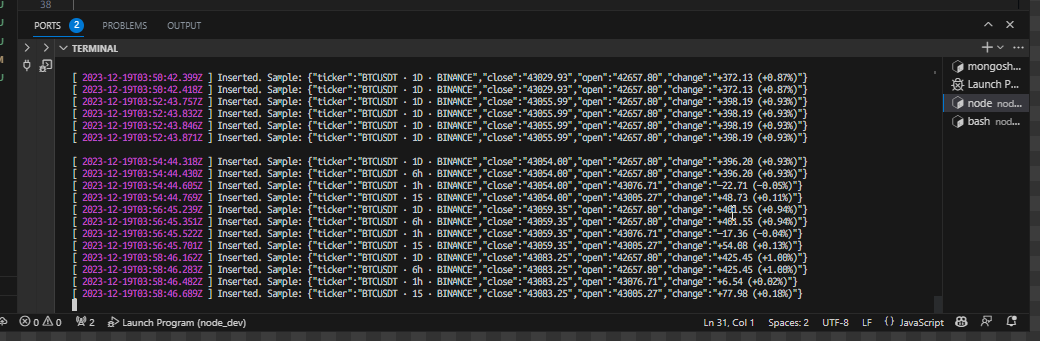 Receiving indicator data on web server