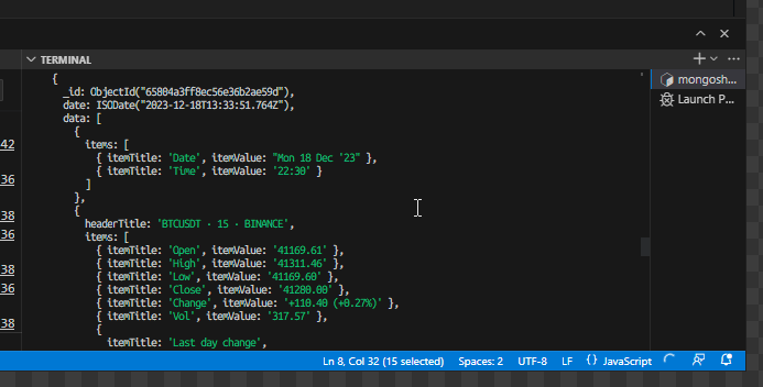 Saving data to database - mongodb