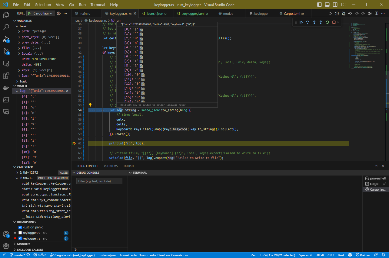 How to debug Rust in VSCode