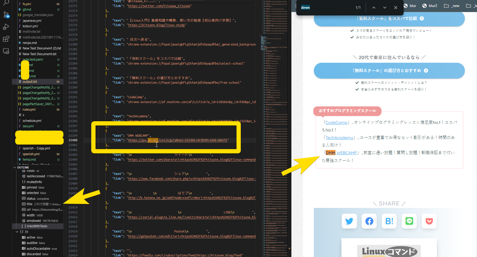 Extract all links (URLs) from all open tabs (pages/HTML) in Google Chrome Extension